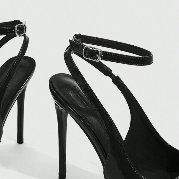 Black Stiletto Women's High Heel Pumps - Picture 8 of 10